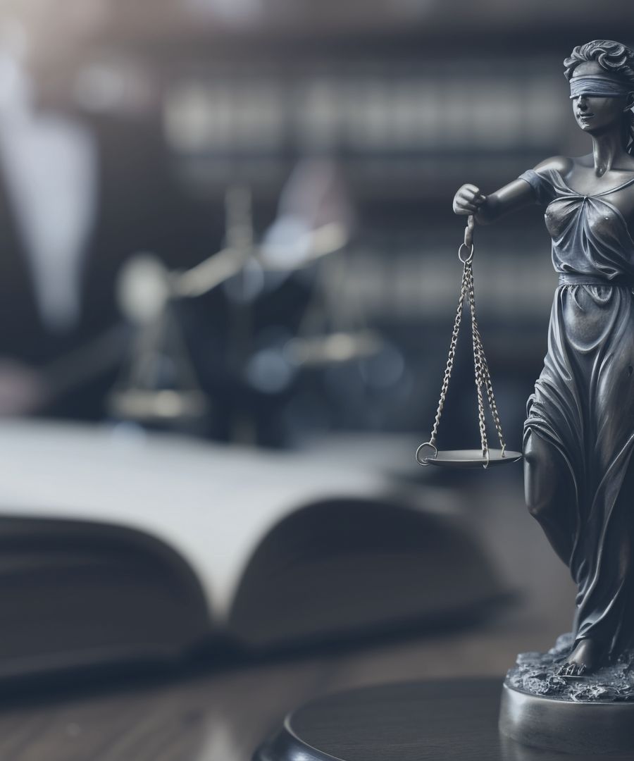 Scales of justice in a Houston law office